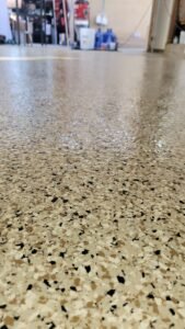 Full flake epoxy garage floor system installed in Simi Valley