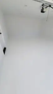 Solid white matte epoxy garage floor coating