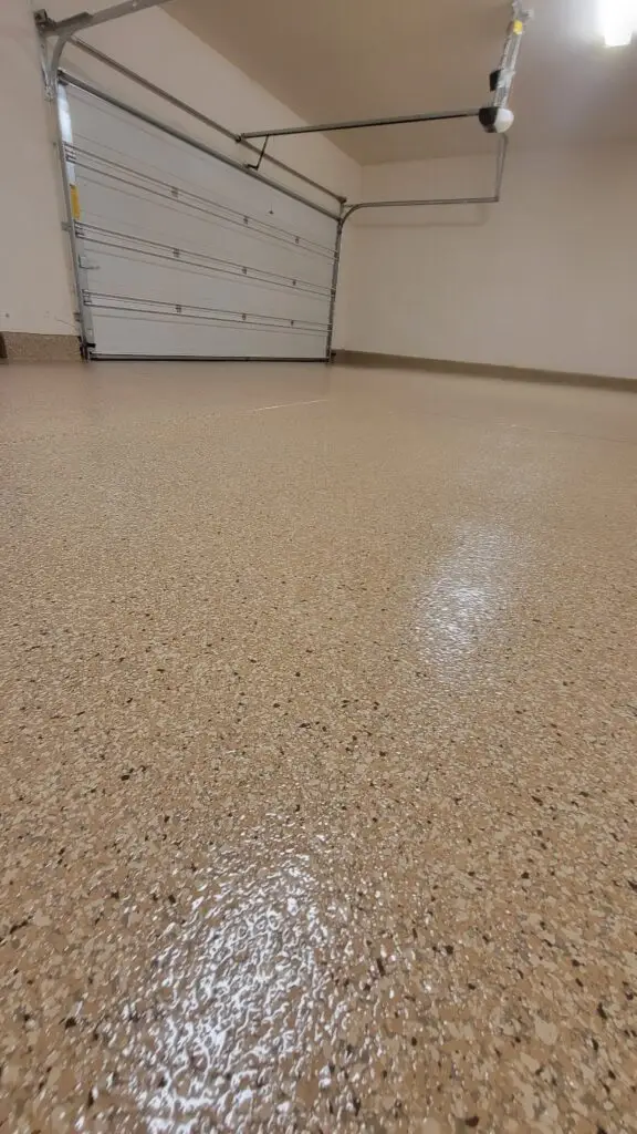 Full flake epoxy garage floor installation in Simi Valley, CA