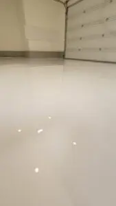 White epoxy garage floor coating
